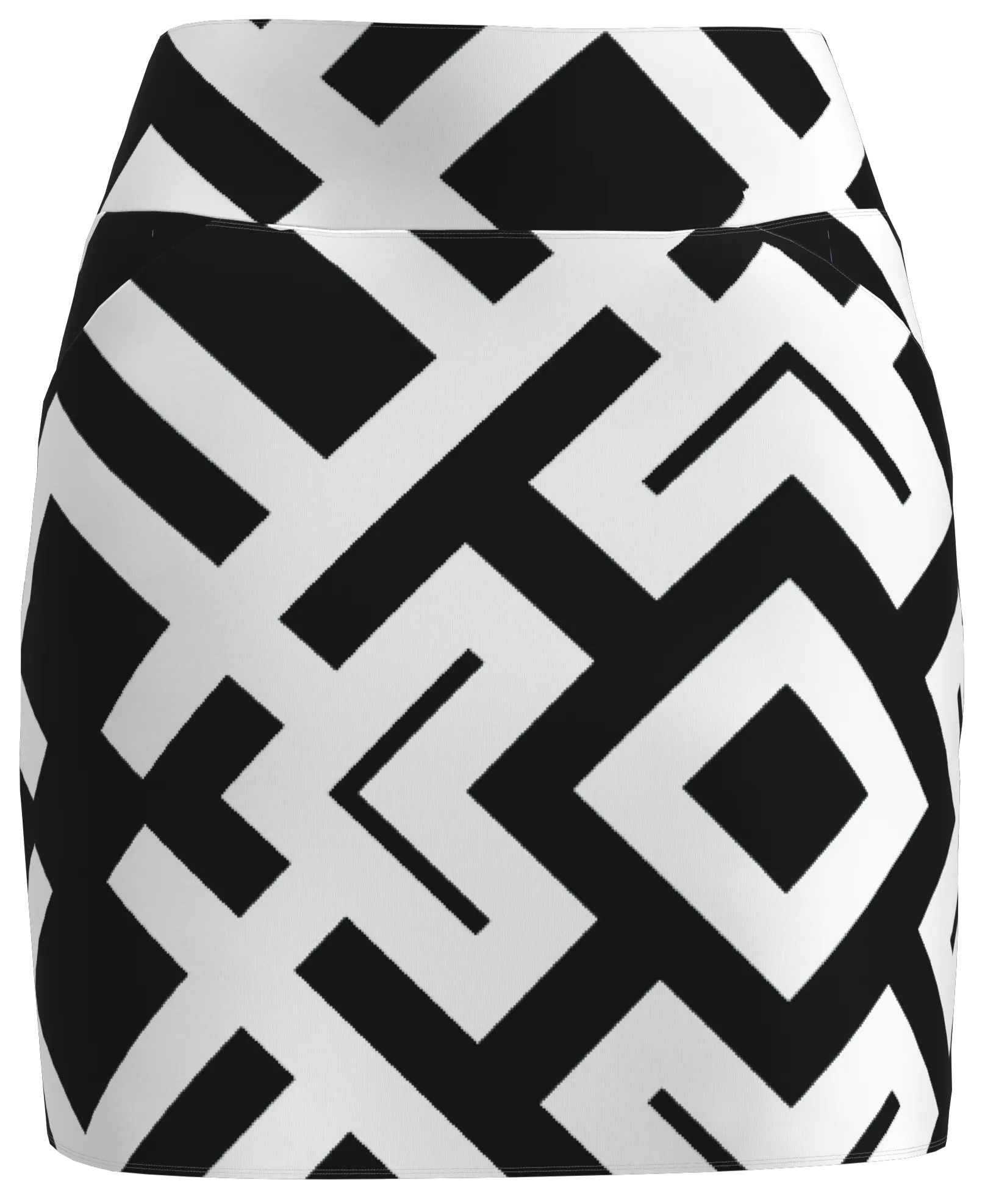 AB SPORT Women's Black White Geo Golf Skirt