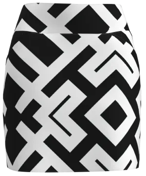 AB SPORT Women's Black White Geo Golf Skirt