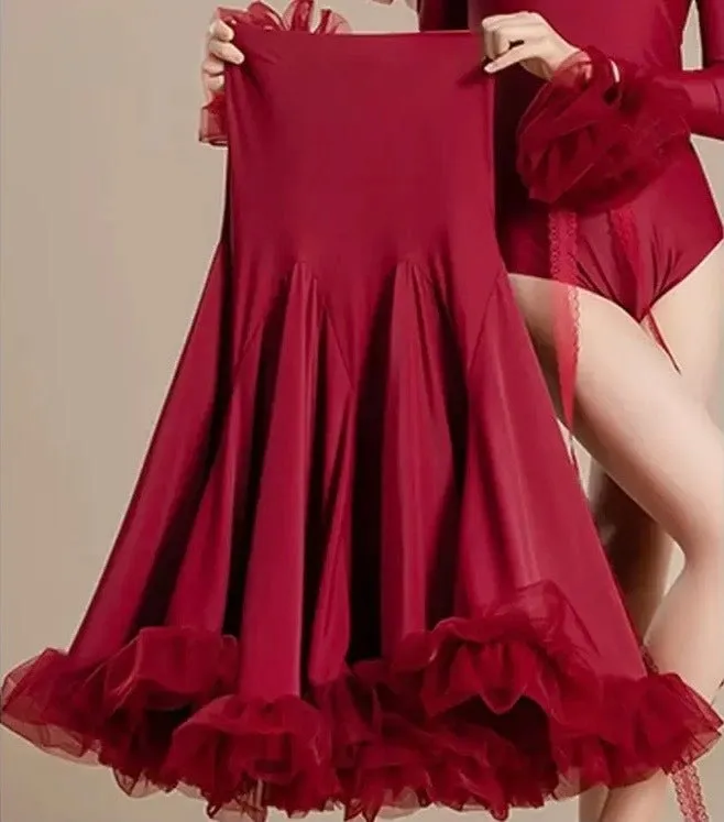 Ballroom Dress with Ruffles and Off the Shoulder Neckline Pra 1458