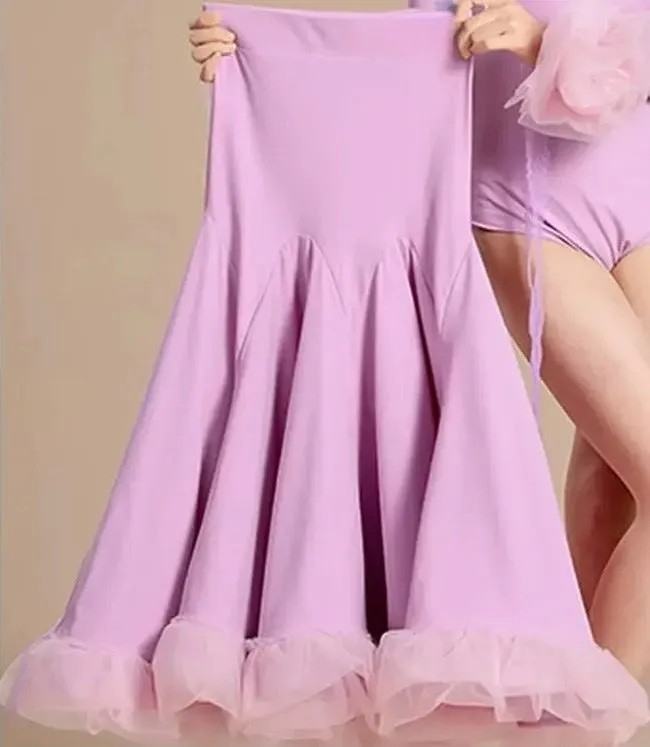 Ballroom Dress with Ruffles and Off the Shoulder Neckline Pra 1458