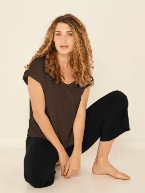 Bamboo Boxy T-Shirt - Cocoa