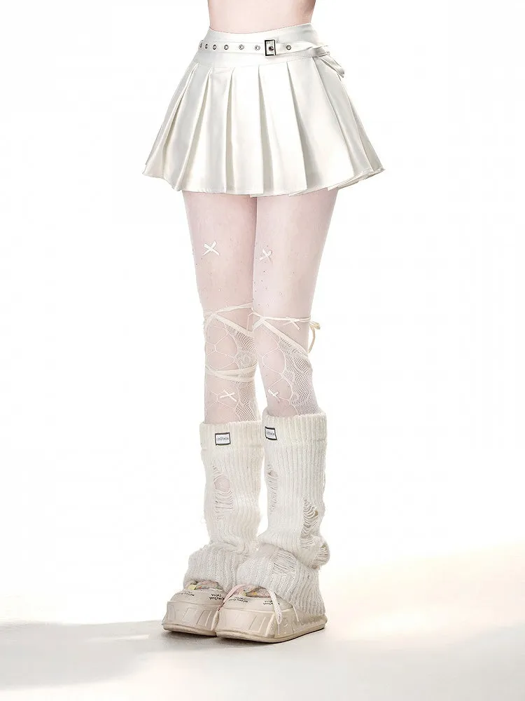 Belt with JK Uniform Pleated Skirt Buckle White