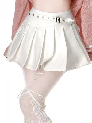 Belt with JK Uniform Pleated Skirt Buckle White
