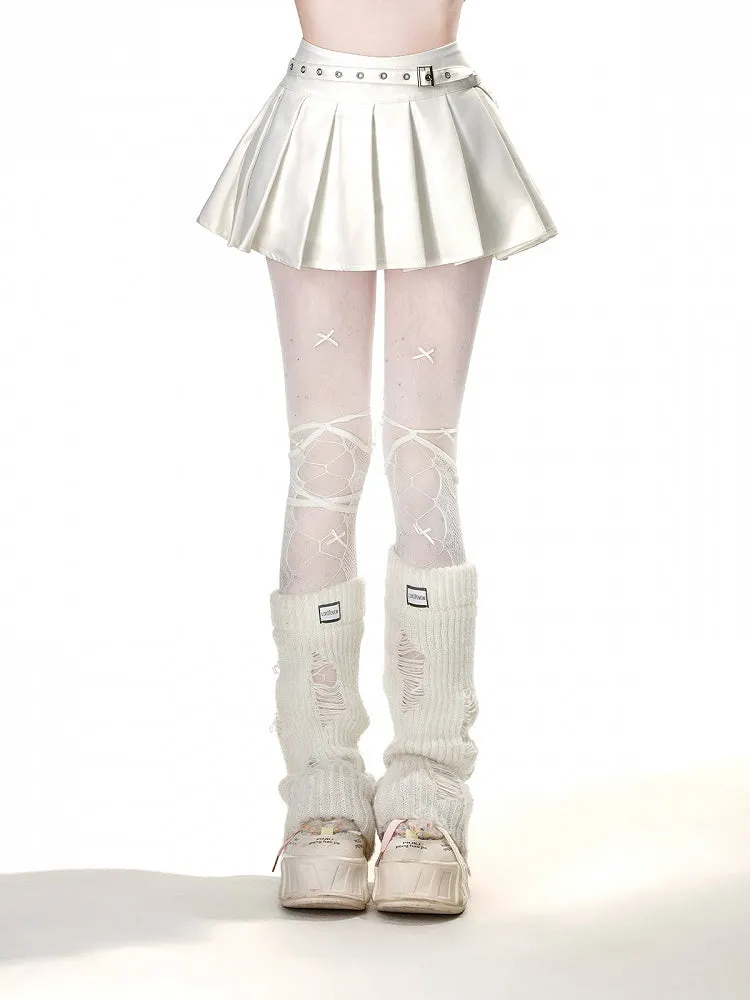 Belt with JK Uniform Pleated Skirt Buckle White