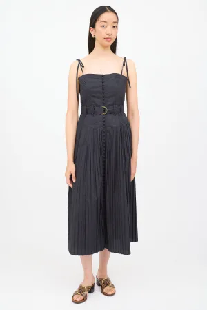 Black Cosette Pleated Dress