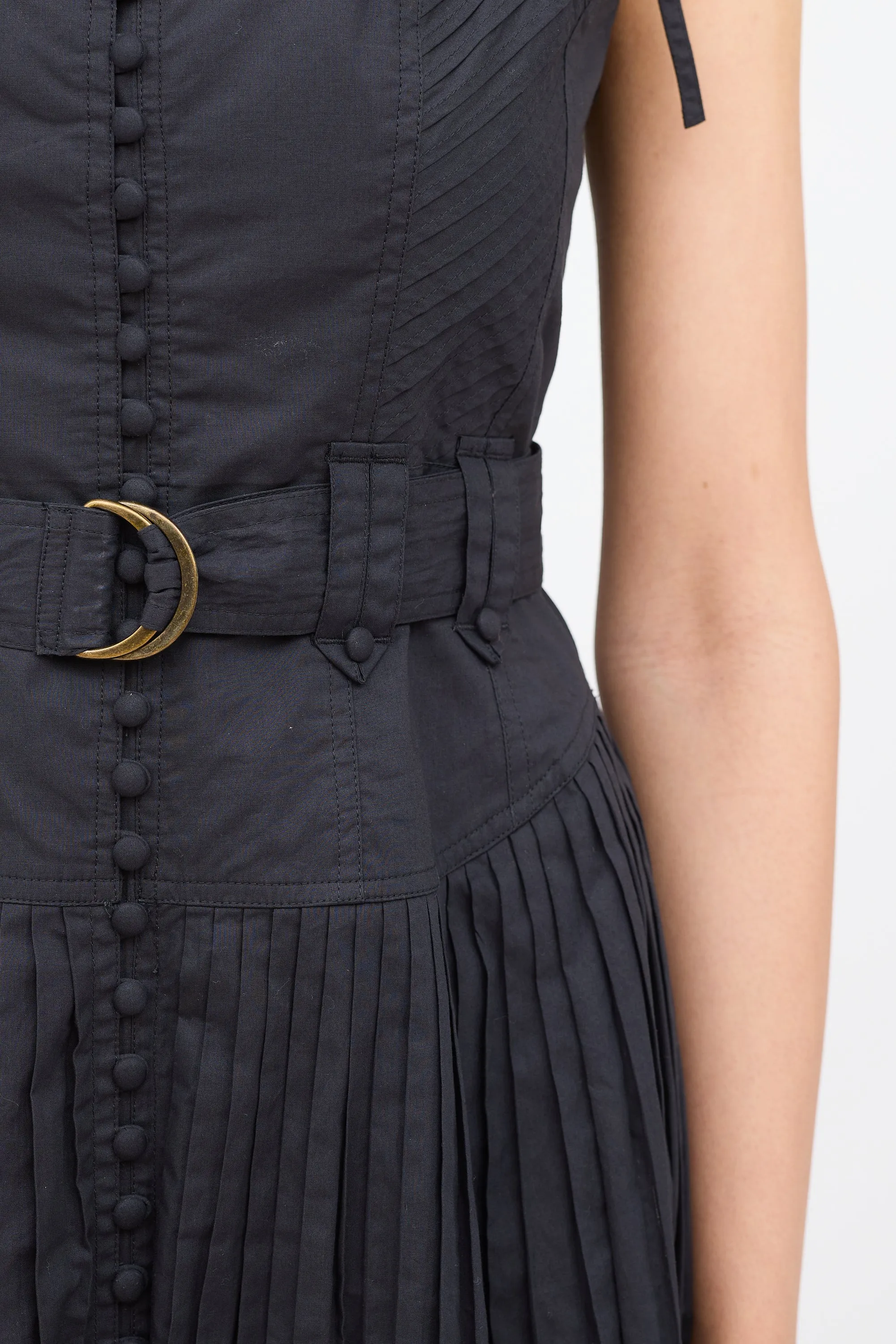 Black Cosette Pleated Dress