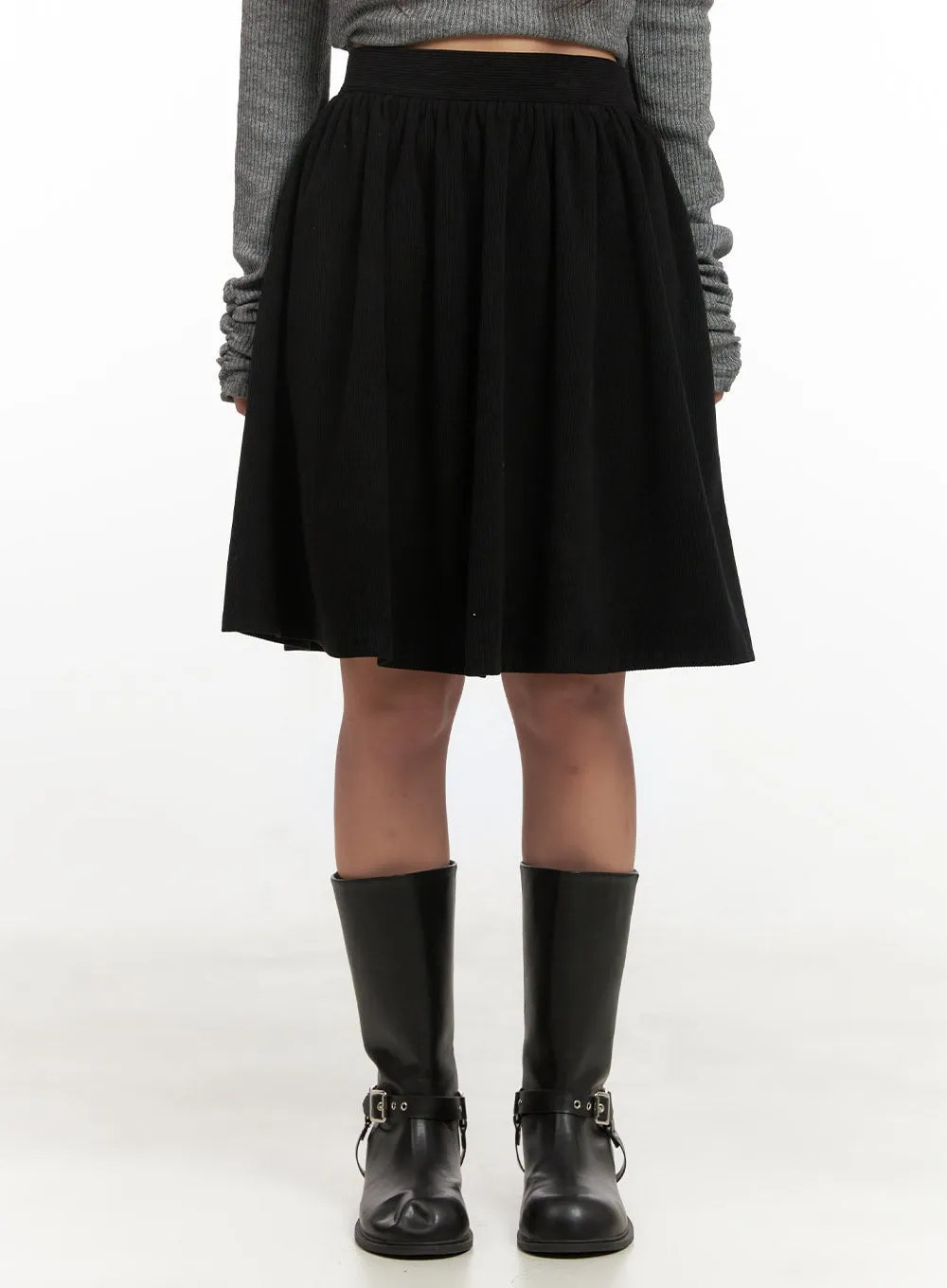 Coruduroy Flared Midi Skirt CN426