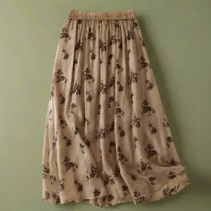 Cottagecore Floral Midi Skirt