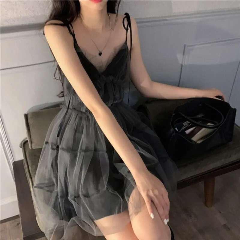 Dark Gothic Suspender Skirt