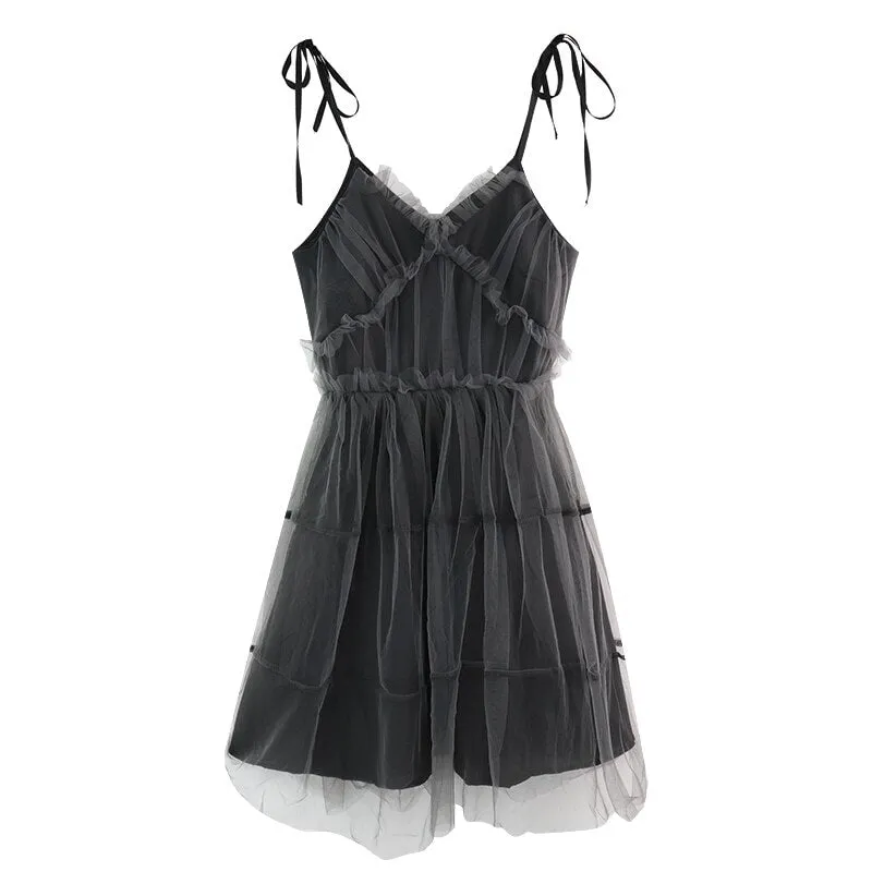 Dark Gothic Suspender Skirt