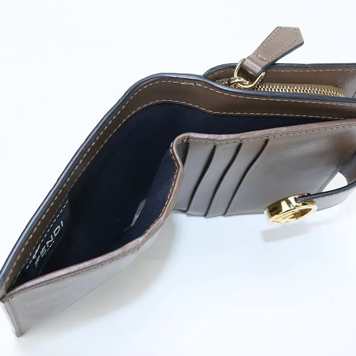 FENDI 8M0386 AAFM F13VK Bi-fold wallet F is Fendi Zucca Continental leather Brown Women