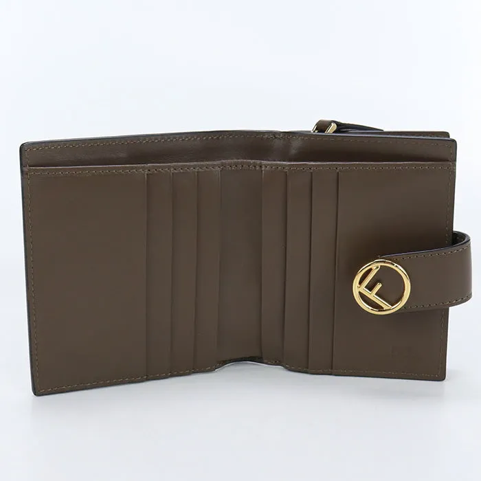 FENDI 8M0386 AAFM F13VK Bi-fold wallet F is Fendi Zucca Continental leather Brown Women