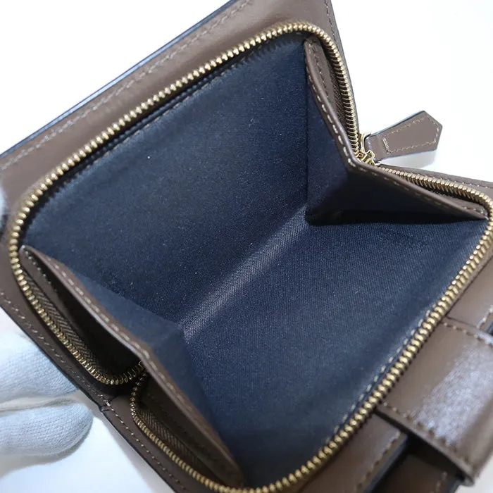 FENDI 8M0386 AAFM F13VK Bi-fold wallet F is Fendi Zucca Continental leather Brown Women