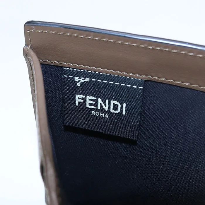 FENDI 8M0386 AAFM F13VK Bi-fold wallet F is Fendi Zucca Continental leather Brown Women