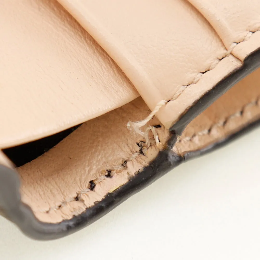 FENDI Bifold Wallet 8M0386 leather Brown / Pink Embossed logo Zucca F is Fendi Women Used