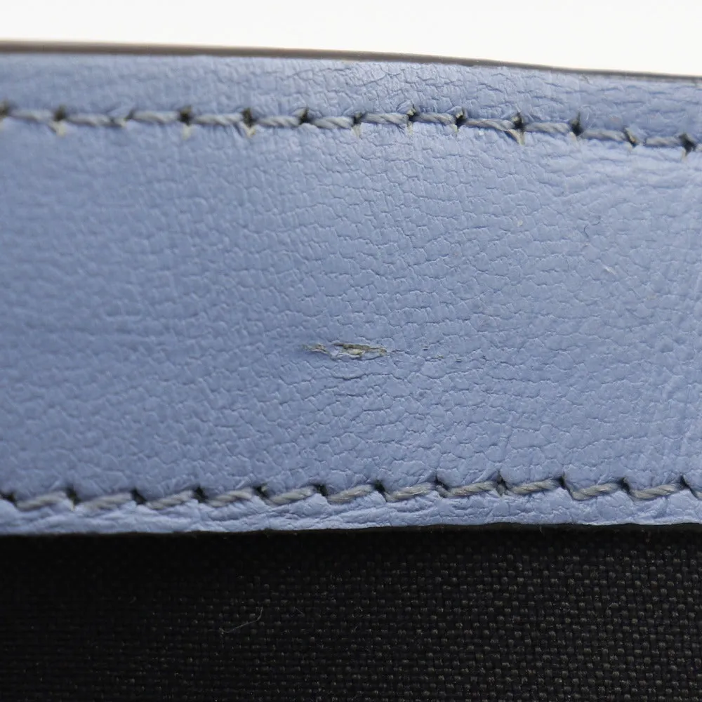 FENDI Bifold Wallet 8M0419 Calfskin light blue FF Emboss Medium Baguette Women Used