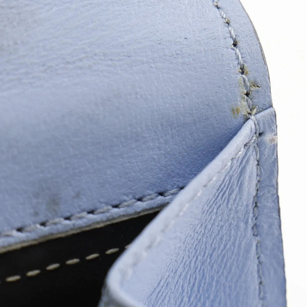 FENDI Bifold Wallet 8M0419 Calfskin light blue FF Emboss Medium Baguette Women Used