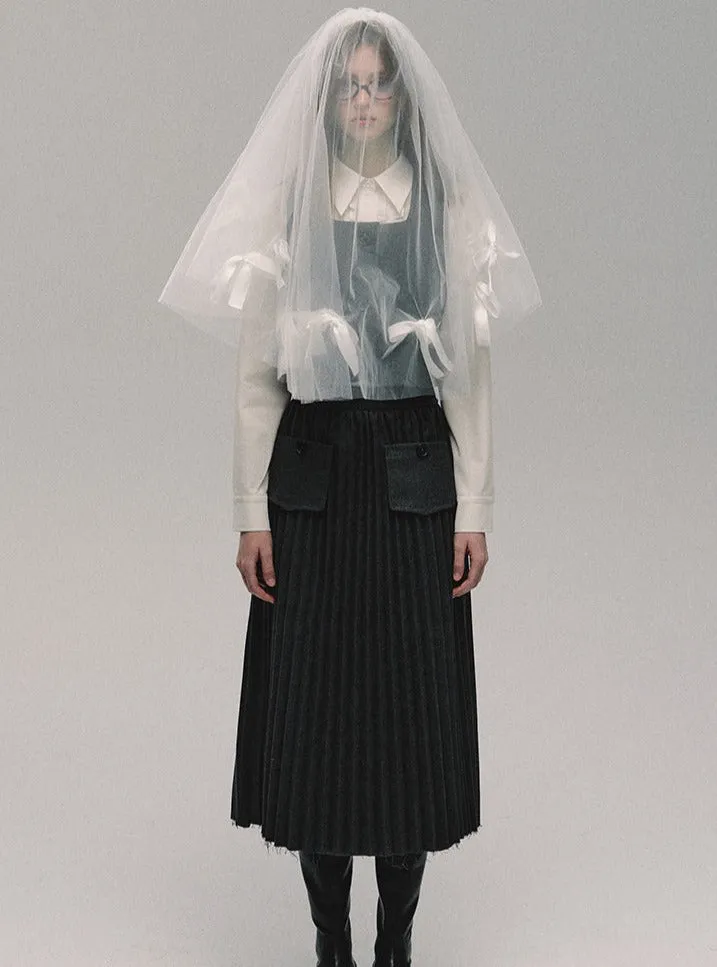 Gray College Long Skirt Best Bethi Barka Pleated