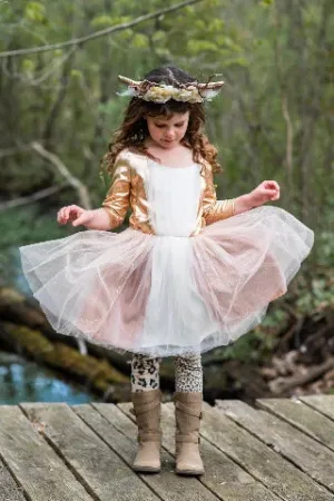 Great Pretenders Dress - Woodland Deer with Headpiece, Size 3-4
