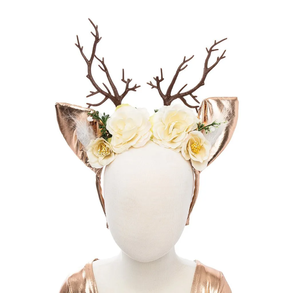 Great Pretenders Dress - Woodland Deer with Headpiece, Size 3-4