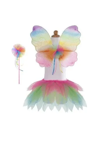Great Pretenders Tutu -  Neon Rainbow Skirt, Wings and Wand Set