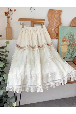 Lace Garden Midi Skirt