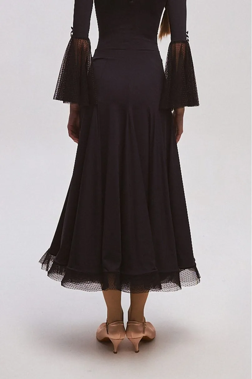 ONDANCE St 105 Black Ballroom Skirt for Women and Girls with Flared Bottom Pra 1330