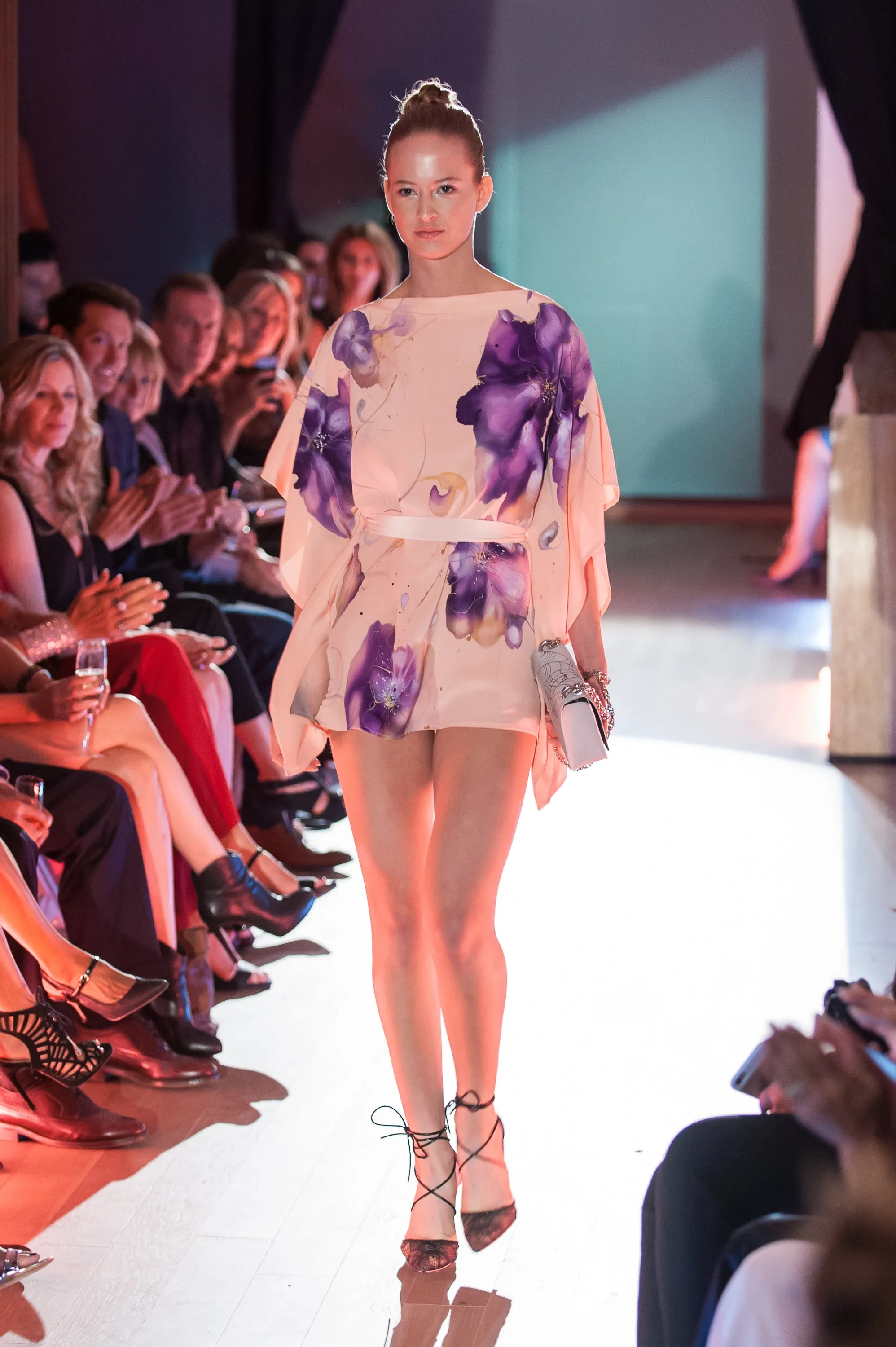 Peach Floral Hand-Painted Caftan