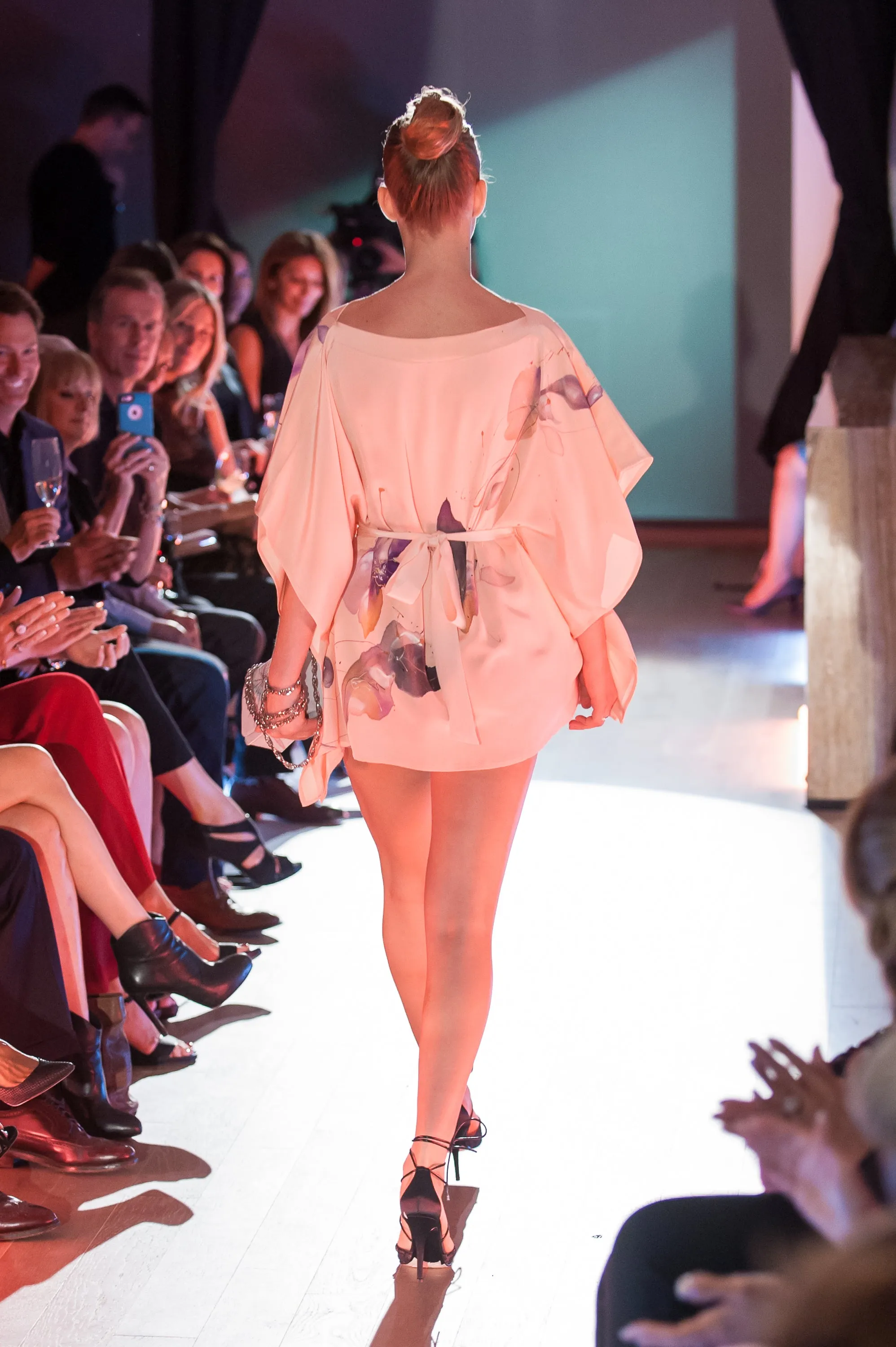 Peach Floral Hand-Painted Caftan