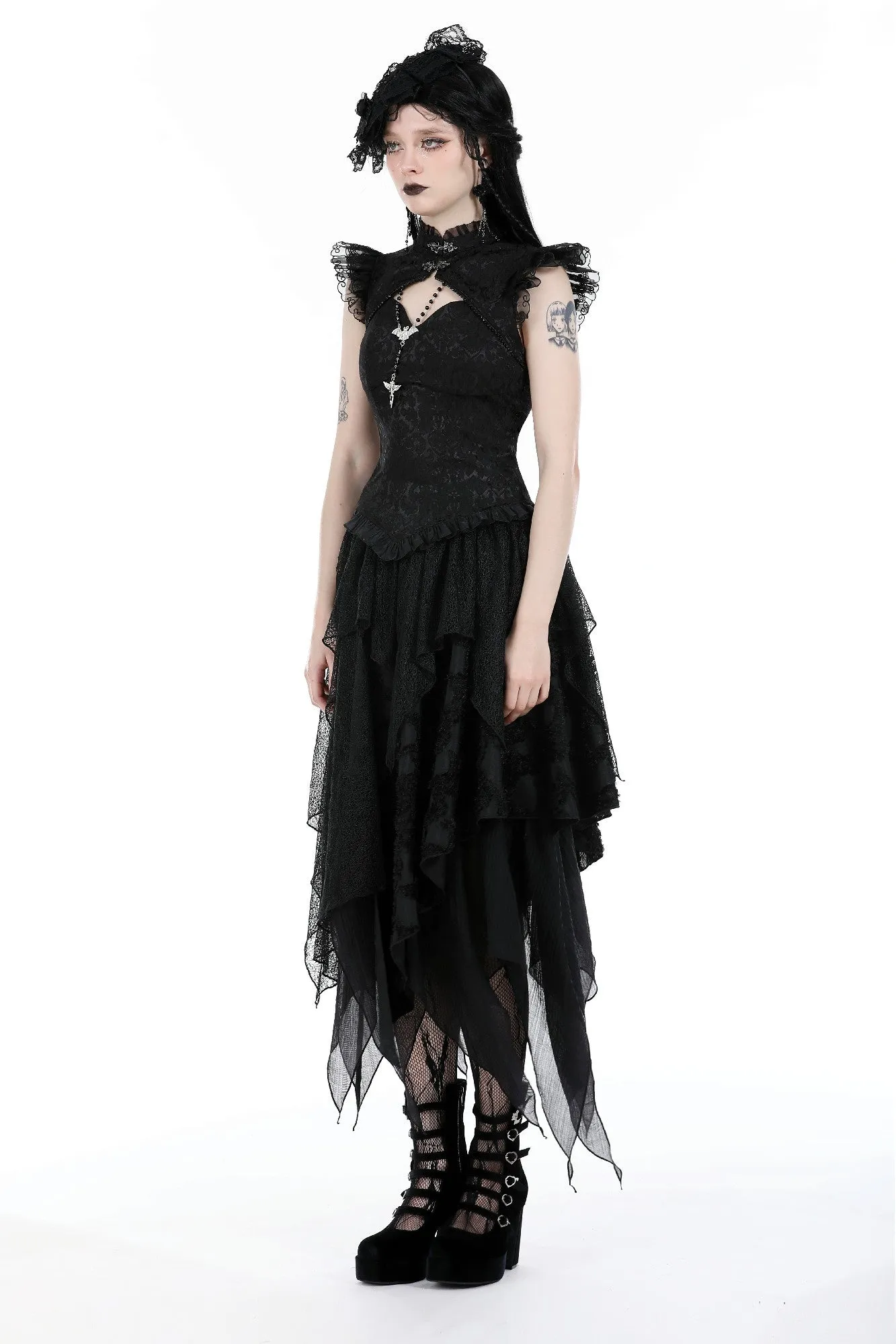 Punk messy long skirt KW338