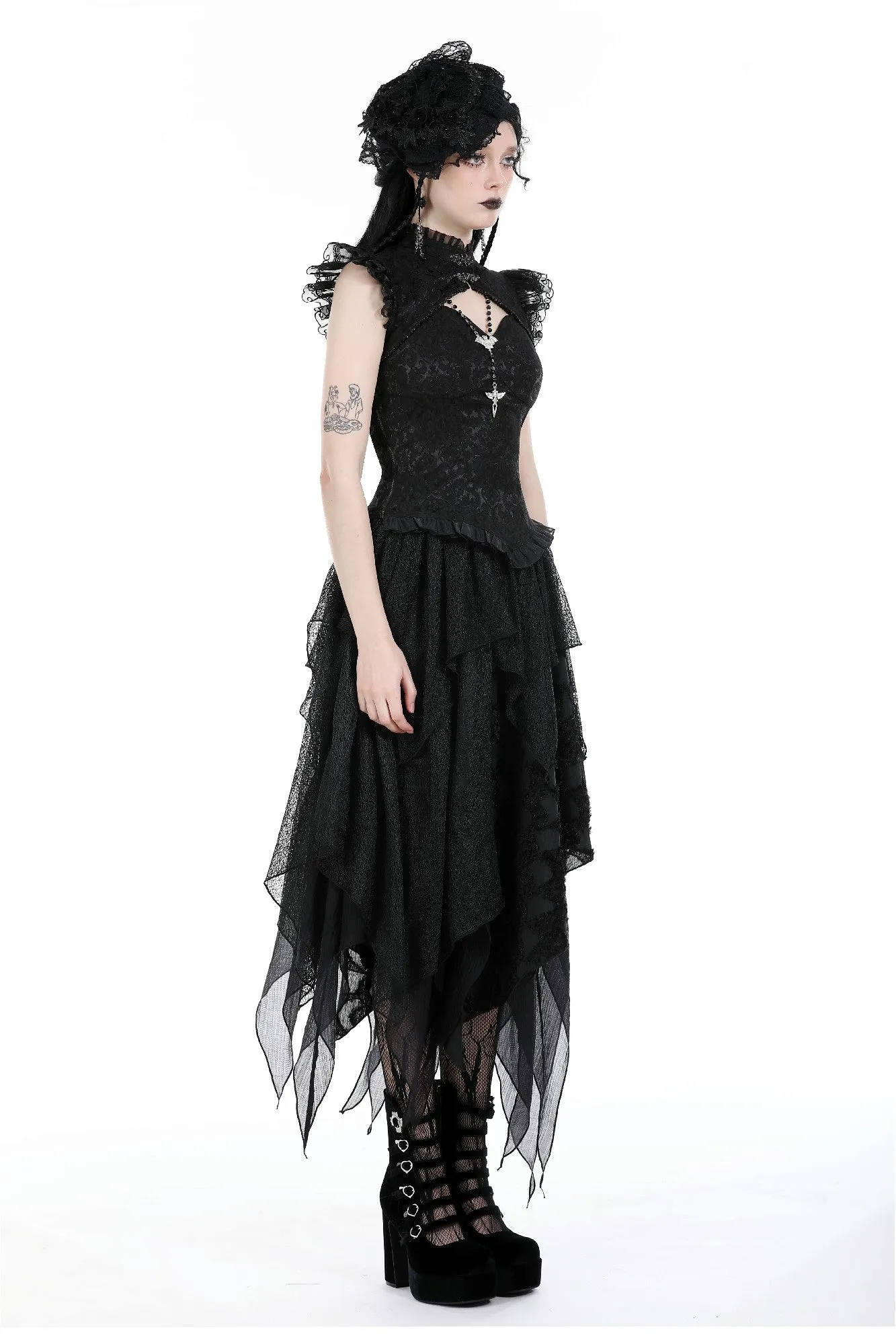 Punk messy long skirt KW338