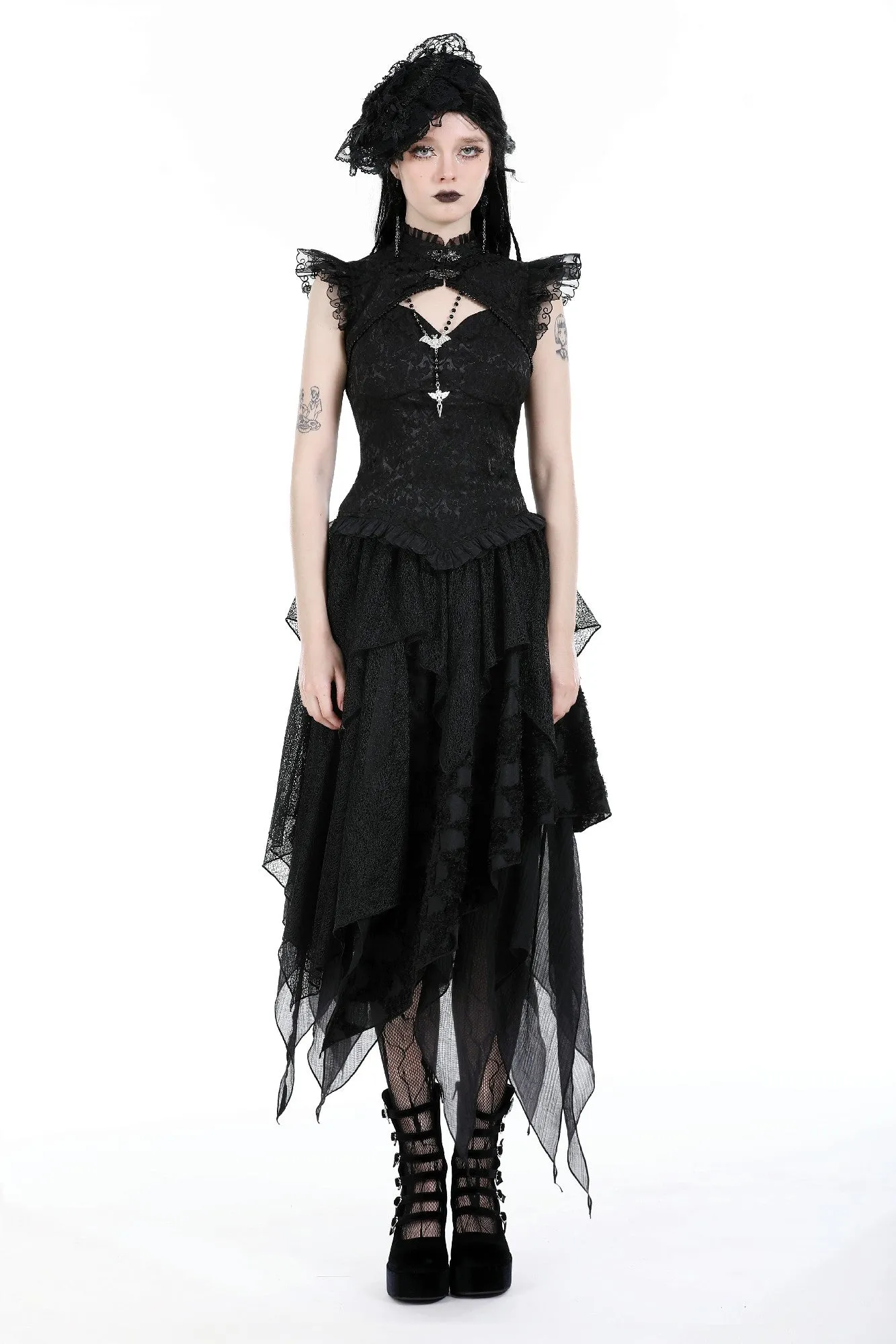 Punk messy long skirt KW338