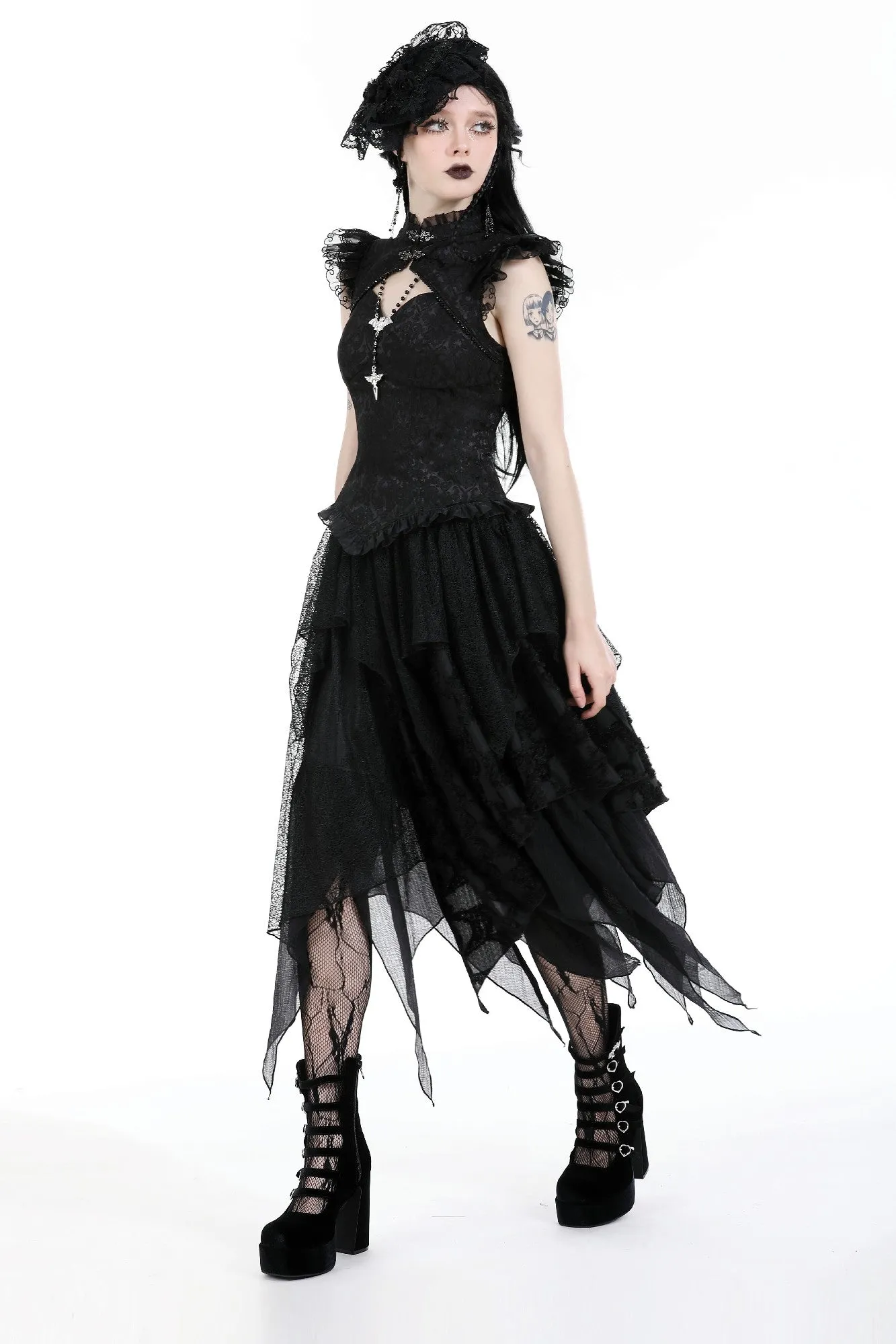 Punk messy long skirt KW338
