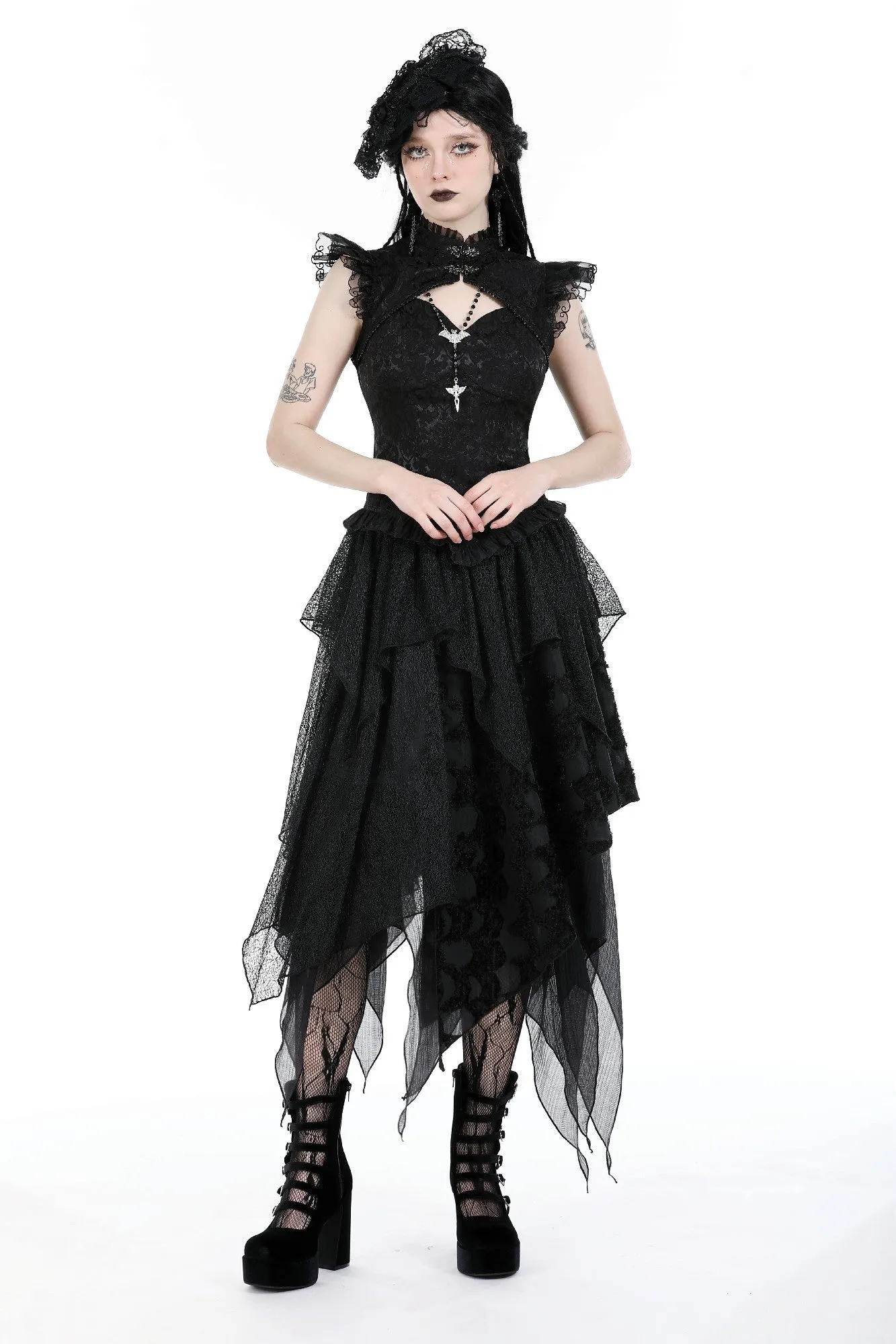Punk messy long skirt KW338
