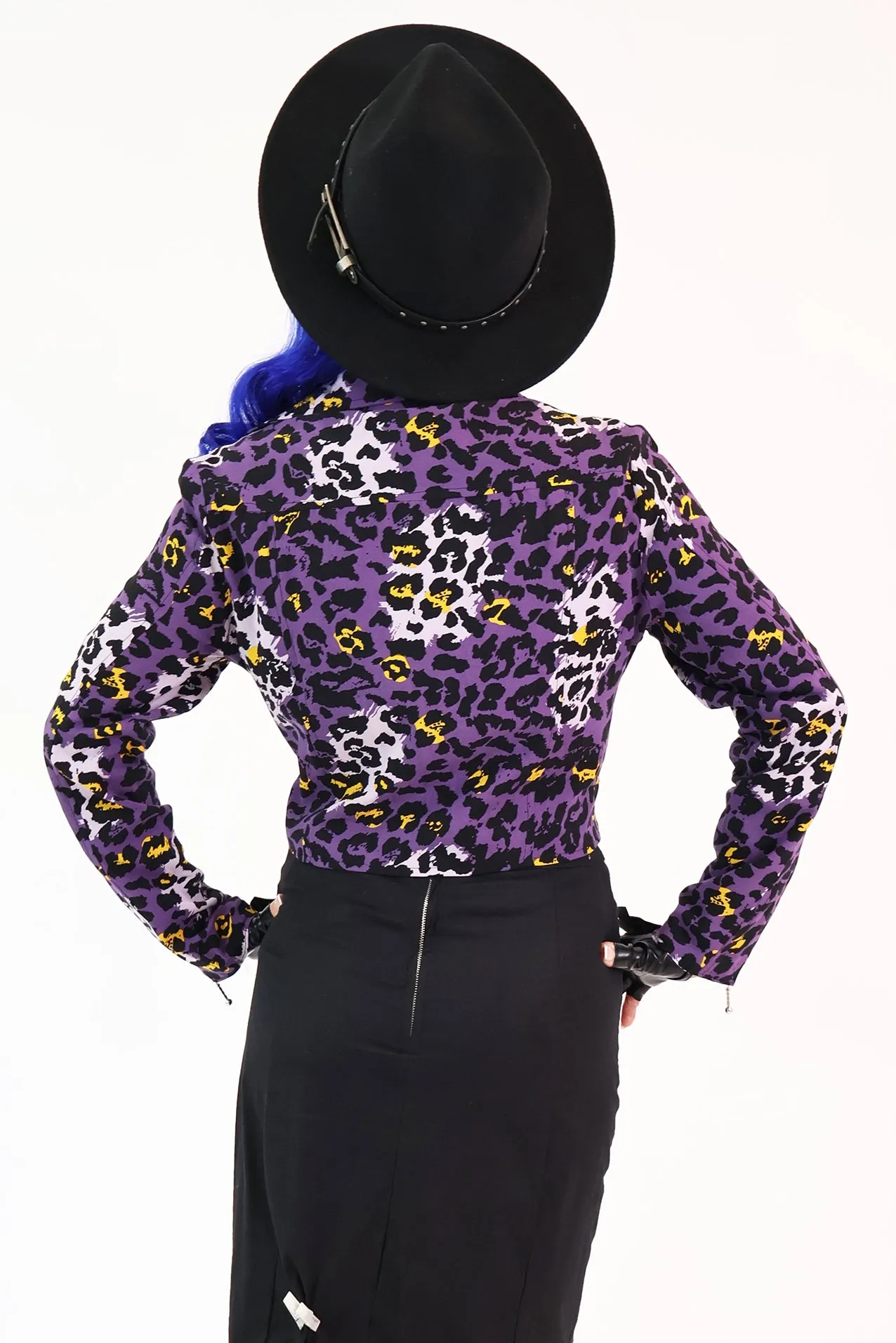 Purple Leopard Biker Jacket