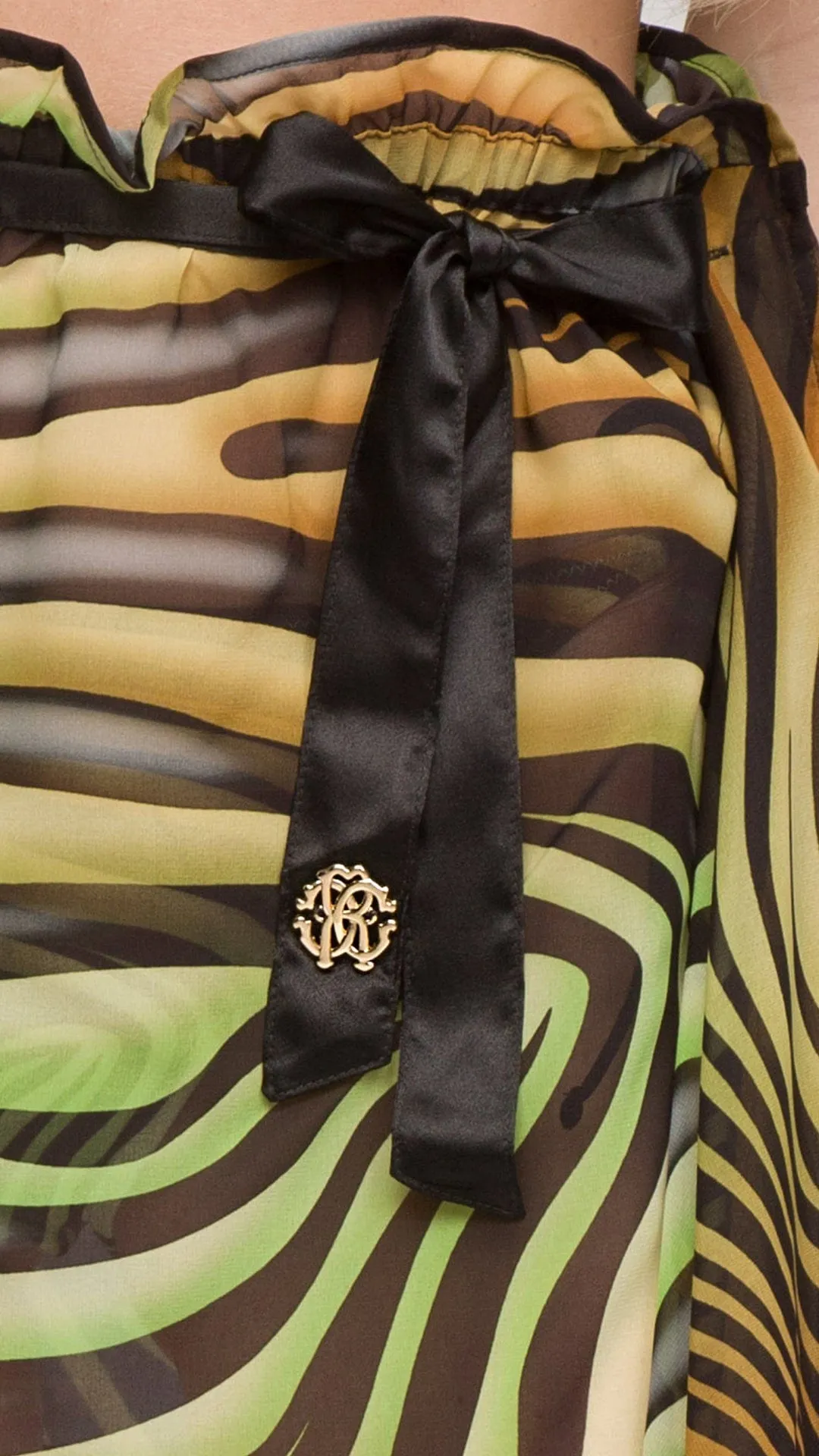 Roberto Cavalli  Tiger Printed Chiffon Cover Up Skirt-