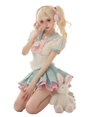 Sailor Shirt Collar Ice   Rabbit Water Skirt