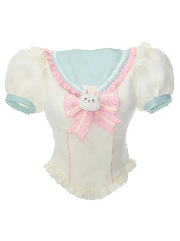 Sailor Shirt Collar Ice   Rabbit Water Skirt