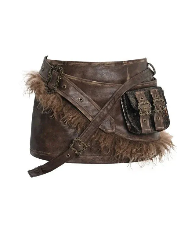 Short Skirt Retro Belt Pocket Osh