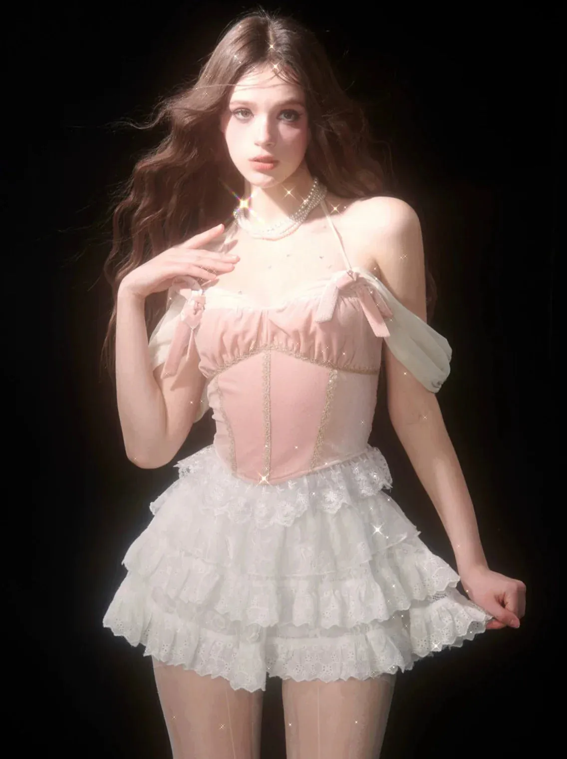 Style Skirt Ballet Lace Cake White