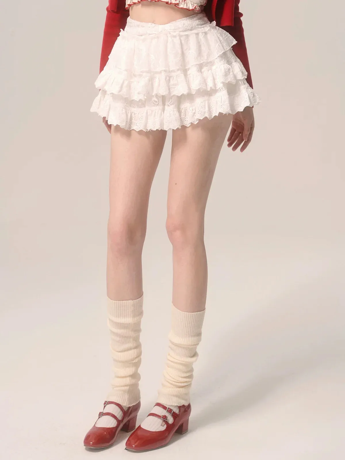 Style Skirt Ballet Lace Cake White