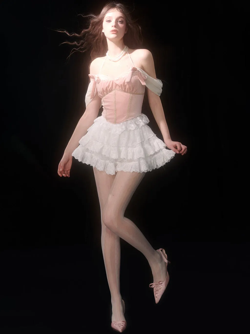 Style Skirt Ballet Lace Cake White