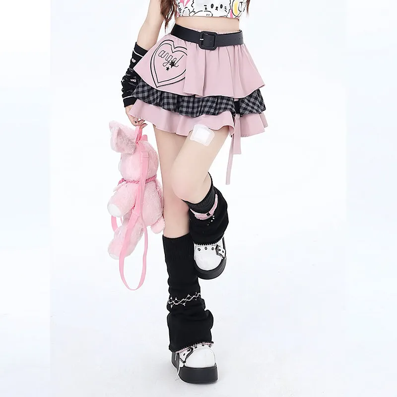 Summer Sweet Cool Girly Style Cake Skirt with Belt
