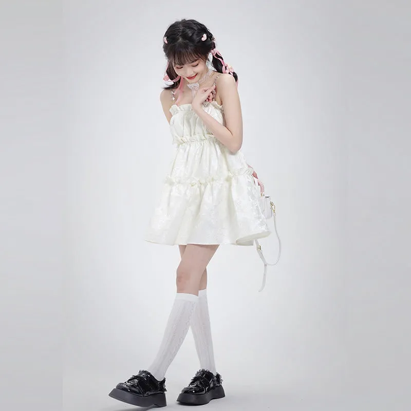 Summer Sweet Girl Style Suspender Dress