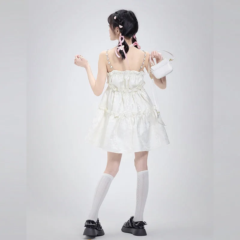 Summer Sweet Girl Style Suspender Dress