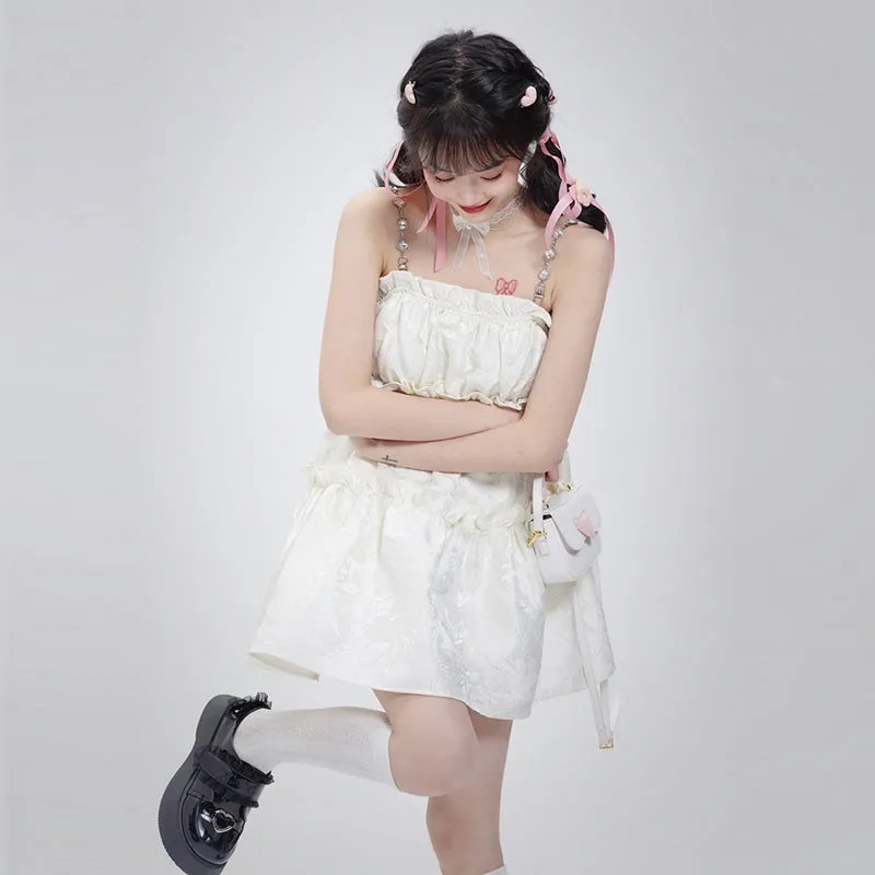 Summer Sweet Girl Style Suspender Dress