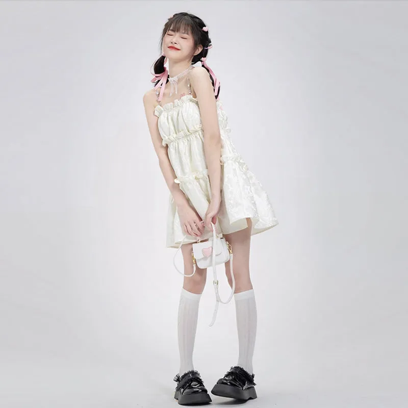 Summer Sweet Girl Style Suspender Dress