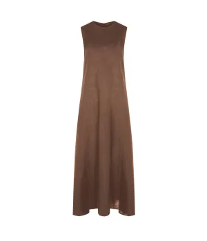 Talin Linen Dress in Sepia