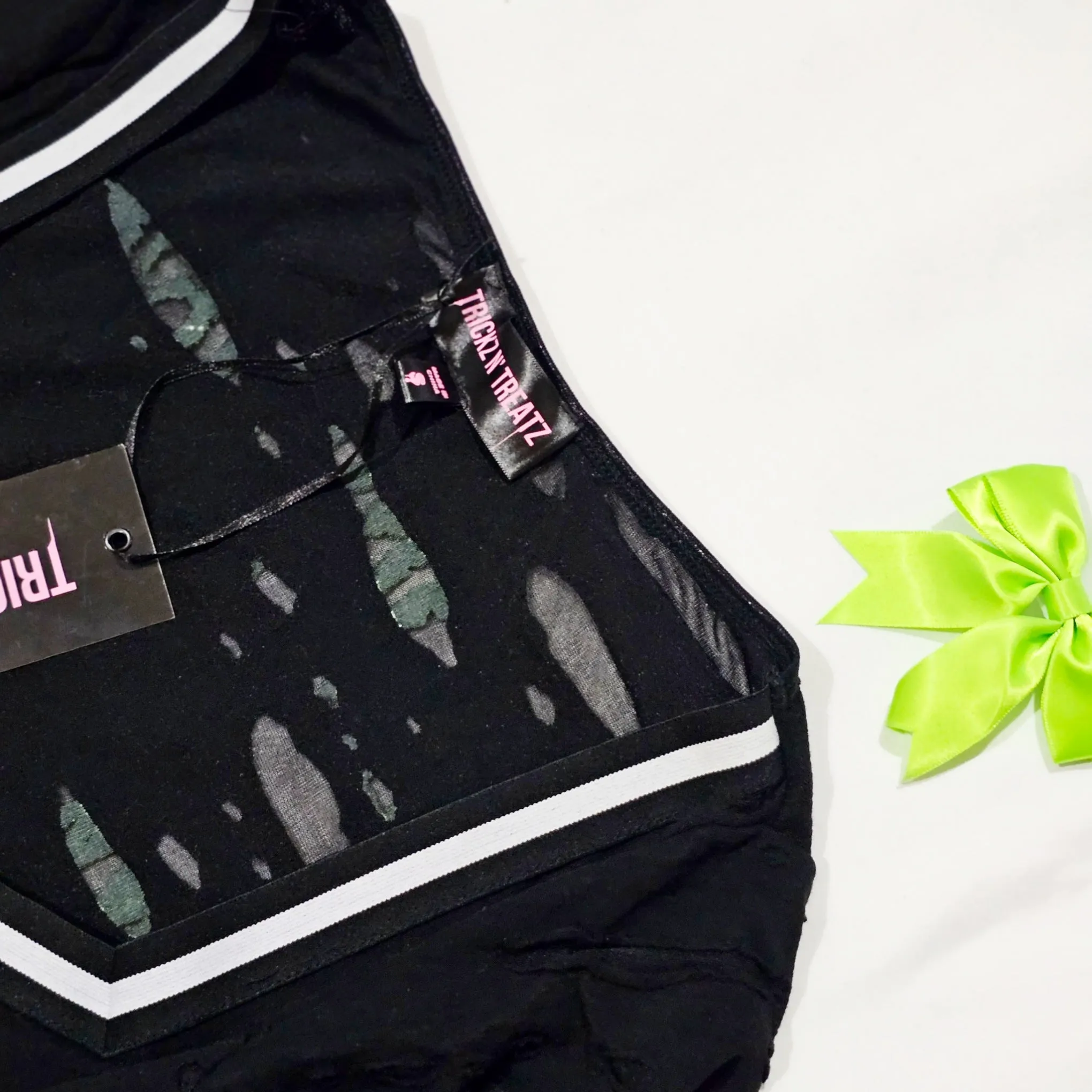 Trickz N Treatz Distressed Z-O-M-B-I-E Cheerleader Costume | Gothic Halloween Look