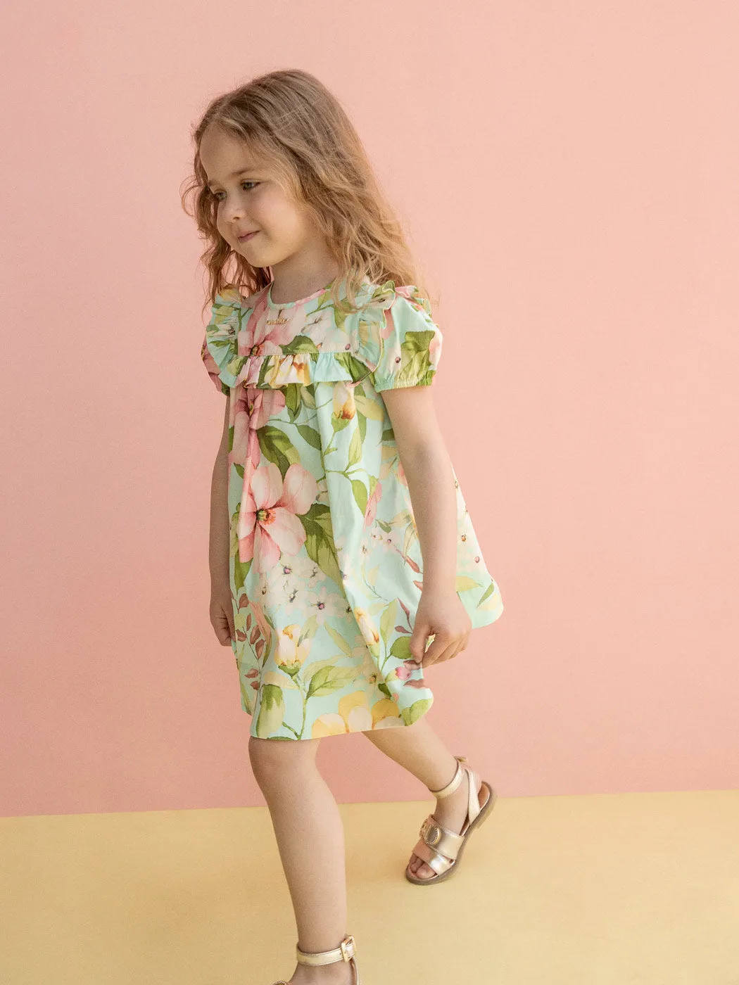 TWINSET Girl's Short floral poplin dress -231GJ2147